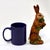 Vintage Vaillancourt Sculptural Folk Art Chalkware Hand Painted Standing Rabbit Figurine For Sale In Cincinnati - Image 6 of 9