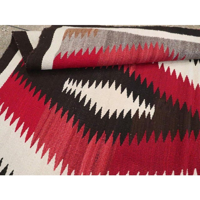 Galerie Shabab Collection Tribal Mid-20th Century Handmade American Flatweave Navajo Square Accent Rug For Sale - Image 10 of 10