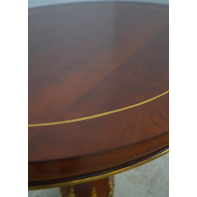 1980s John Widdicomb Cherry Pedestal Oval Center Table For Sale - Image 5 of 13