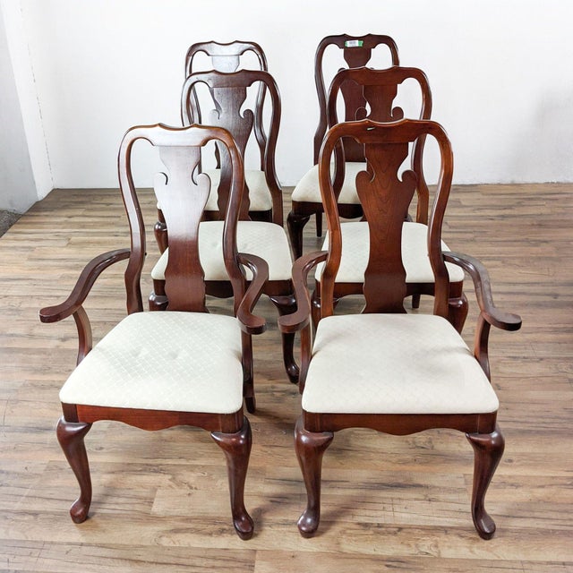 Thomasville Queen Anne Style Dining Chairs Set of 6 Chairish