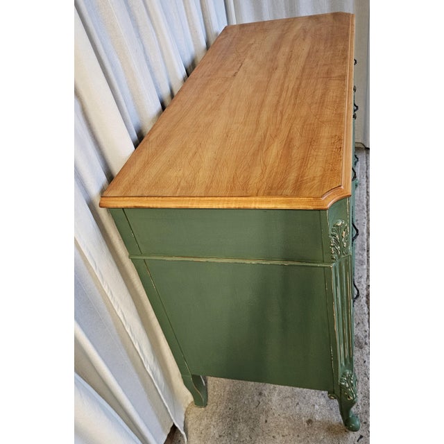 Green French Provencial Dresser, Circa 1930's, Louis XV Style For Sale - Image 13 of 18