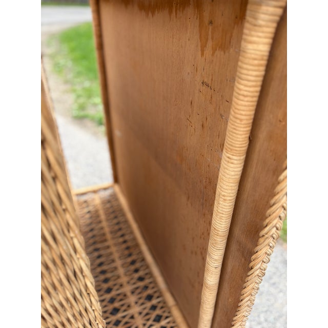 Tan Vintage Lloyd Flanders Woven Wicker Coffee Table For Sale - Image 8 of 14