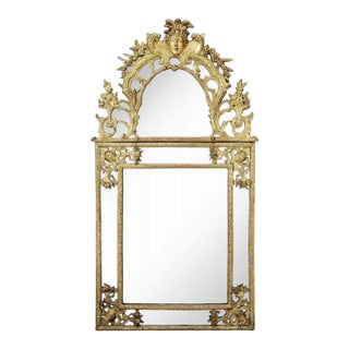 18th Century Fine Regence Figural Carved and Gilt Mirror For Sale