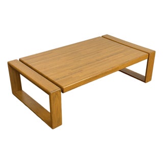 Vintage 1970's Lou Hodges Oak Coffee Table For Sale