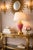 Late 20th Century Hollywood Regency Pink Fluted Ceramic & Brass Table Lamp With Linen Shade For Sale - Image 4 of 11
