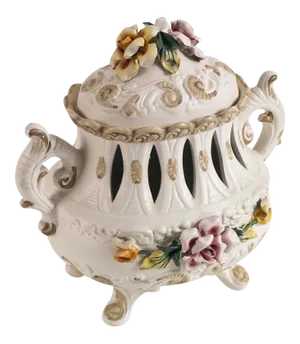 Hand-Decorated Ceramic Centerpiece from Capodimonte, 1920s