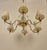 Brass 6-Arm Chandelier with Cream Silk Shades, Austria, 1940s For Sale - Image 4 of 14