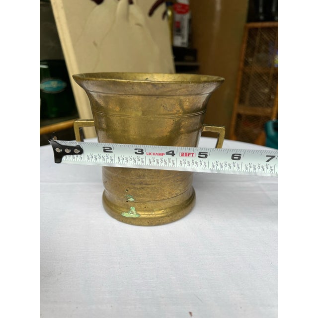 Pair of 1970s Brass Metal Vases For Sale - Image 4 of 9