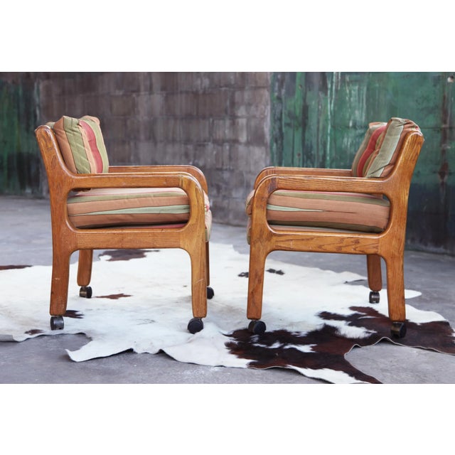 1970s Brutalist Mid Century Modern Lounge Side Accent Chair Armchair-- One Chair Left For Sale - Image 4 of 10
