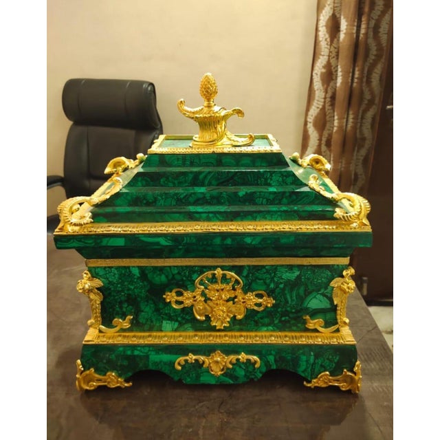 20th Century Empire Malachite Box For Sale - Image 5 of 5