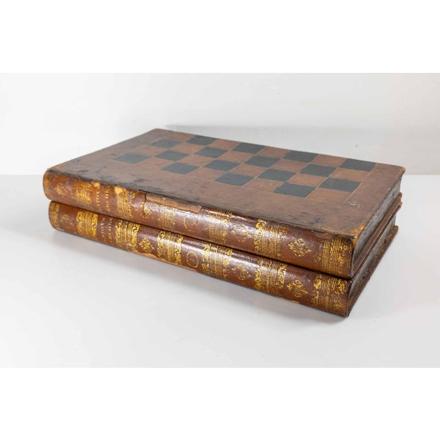 We are selling this cool looking faux leather box gameboard. This box is probably English, it is in the form of two old...