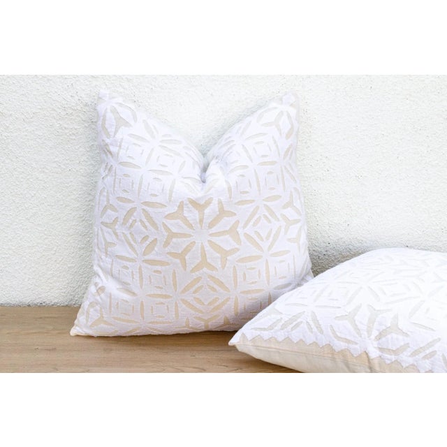 1990s Mandala, Pair of Appliqué Pillow Covers For Sale - Image 5 of 7