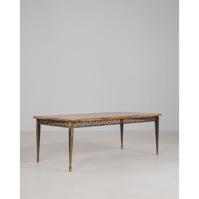19th Century France Louis XVI Brown Wood Coffee Table For Sale - Image 9 of 11