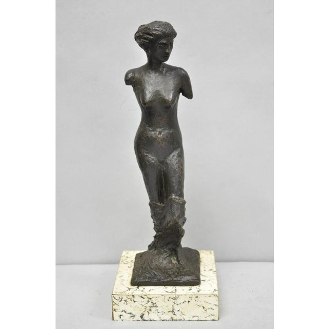 Vintage Mid Century Modern Bronze Nude Woman Sculpture Figure Signed "A Risi" For Sale - Image 18 of 18