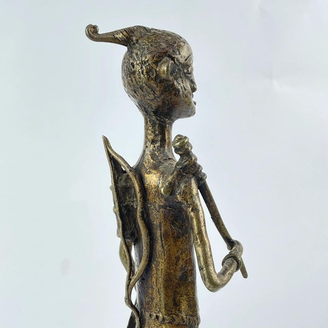 Brass Early 20th Century Mossi Brass Hunter Figure Burkina Faso MATTER COLLECTION For Sale - Image 8 of 12