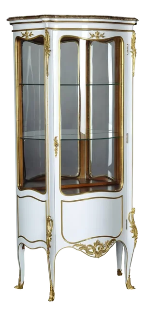 20th Century Louis XV White Salon Display Case