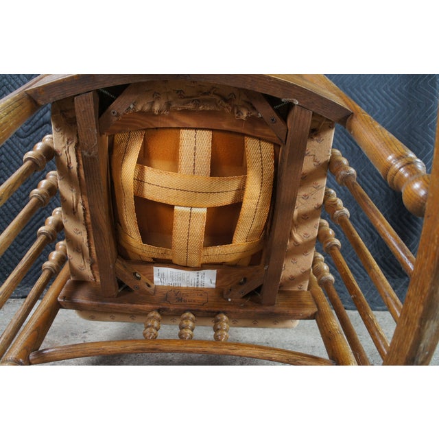 1960s Virginia House American Victorian Revival Oak Spindle Back Rocking Chair Rocker For Sale - Image 13 of 13