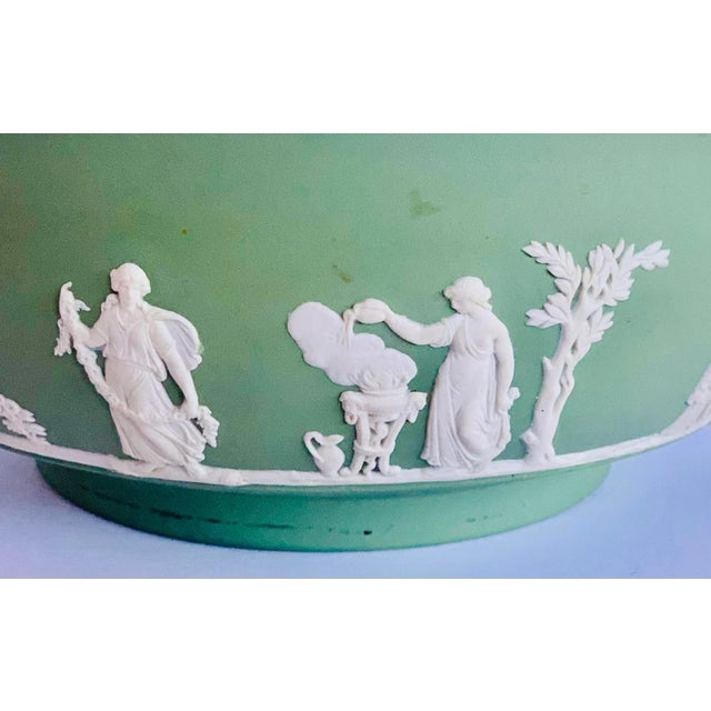 Wedgwood Large Jasperware "Sacrifice Bowl" in Celadon Green For Sale - Image 11 of 12