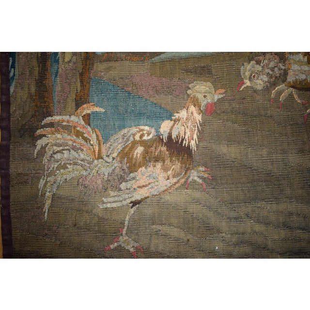 Antique Aubusson Verdure Tapestry, Large 18th C Handwoven French Wall Hanging, Forest Landscape Art For Sale - Image 4 of 14