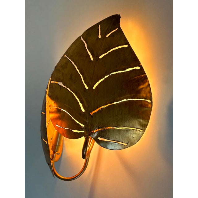 Large Mid-Century Double Leaves Monstera Sconces by Hans Kögl, 1970s, Set of 2 For Sale - Image 15 of 18