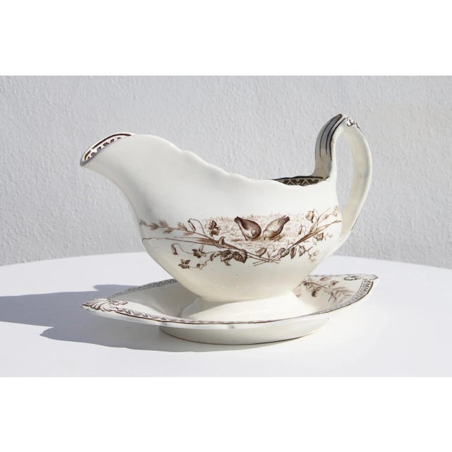 19th Century English Transferware Gravy & Sauce Boat For Sale - Image 13 of 13