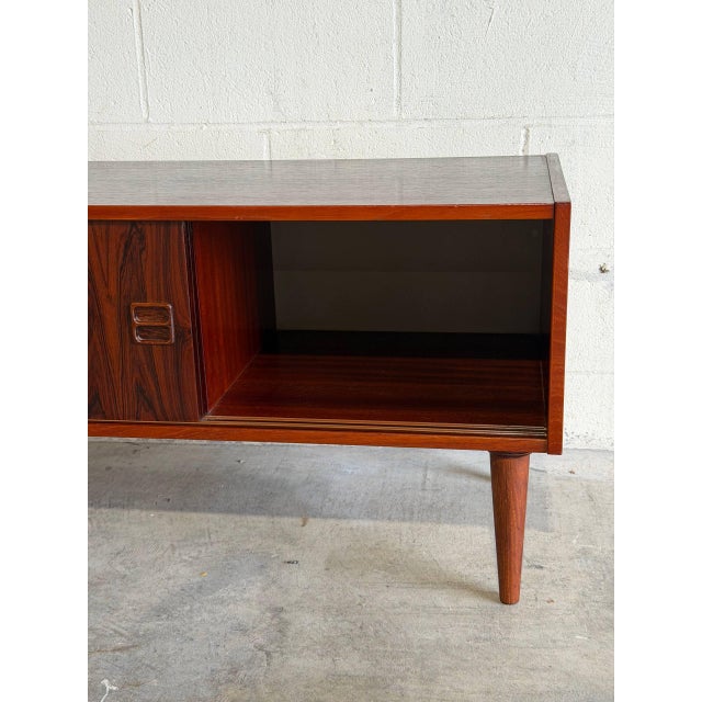 Small Rosewood Sideboard With Sliding Doors Danish Mid-Century Modern 1960s For Sale - Image 4 of 10