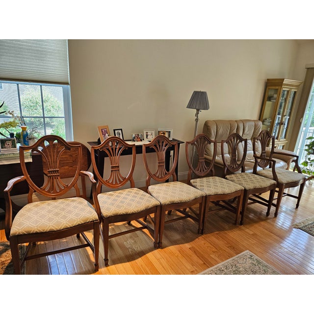 Drexel 1960s Drexel Mahogany Double Pedestal Dining Table and Chairs For Sale - Image 4 of 9