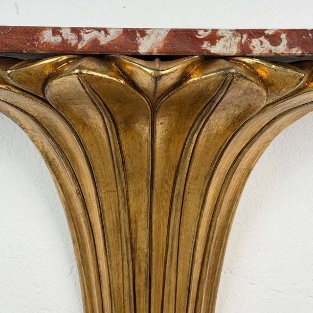 Art Deco Console Table in Hand-Carved Giltwood and Marble by Pierluigi Colli, 1930 For Sale - Image 17 of 18