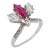 1920s Art Deco Ruby Diamond Platinum Tiara Ring, Size 7.25 For Sale