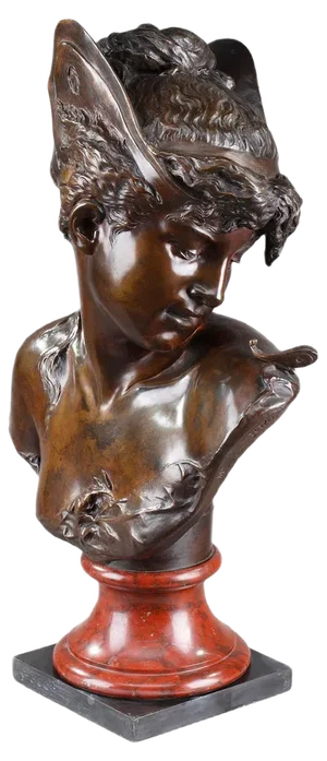 Psyche Bust in Patinated Bronze from Boyer and Rolland