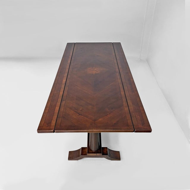 1970s Vintage Italian Art Deco Extendable Wooden Console Table, 1970s For Sale - Image 5 of 15