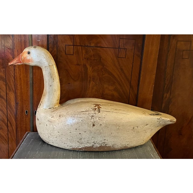 Antique Carved Wood & Paint Decorated Snow Goose Waterfowl Bird Decoy Circa 1920 For Sale In New York - Image 6 of 18