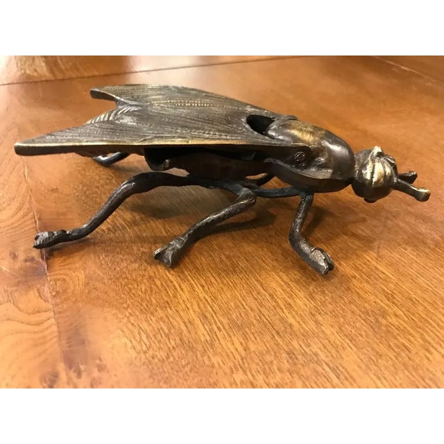 Brass Fly Ashtray With Lid For Sale - Image 4 of 11