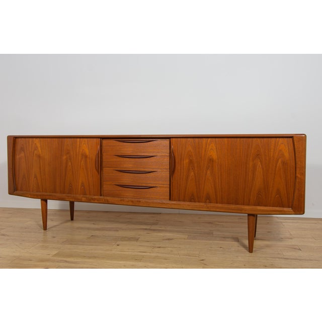 Large Mid-Century Teak Tambour Door Sideboard, Denmark, 1960s For Sale - Image 4 of 18