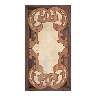 1900s Ivory Open Field Minimalist Antique American Hooked Rug 2'8" X 5'0" Handknotted Wool Carpet For Sale