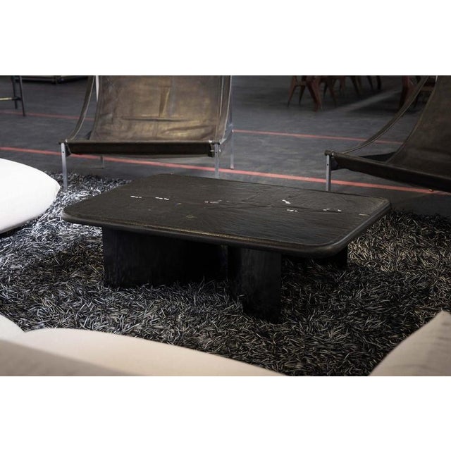 This exceptional and entirely unique coffee table was designed and handcrafted by Paul Kingma in 1988, and stands as a...