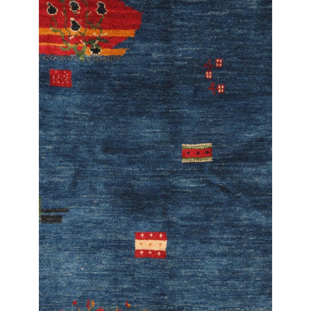 Vintage Persian Hand-Knotted Gabbeh Rug 4' X 5'11" For Sale In Washington DC - Image 6 of 6