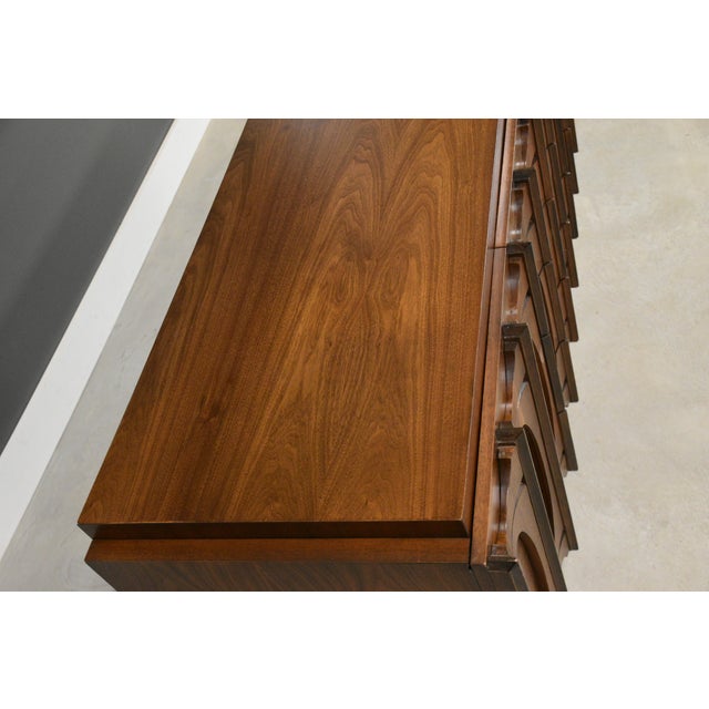 Brown 1970s Tobago Brutalist Walnut Long Dresser For Sale - Image 8 of 10