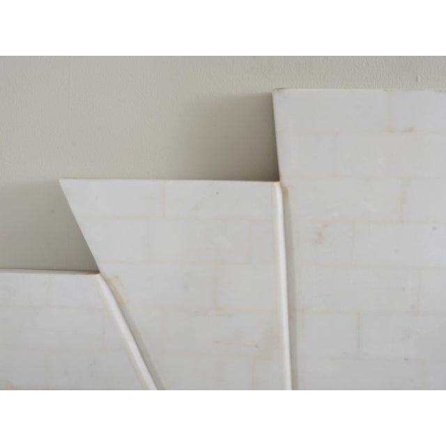 Mirror, mirror on the wall, a glamorous 1980s Art Deco marvel for your hall. - 54"h, 33"w, 1"d - Marble, mirrored glass -...