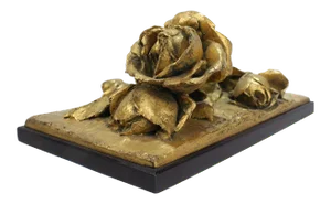 Cire Perdue Gilt Bronze Sculpture of Roses by Louis Ernest Barrias