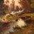 Leberecht Lortet, Mountain Landscape with Washerwomen and River, 1800s, Oil on Canvas For Sale - Image 4 of 10