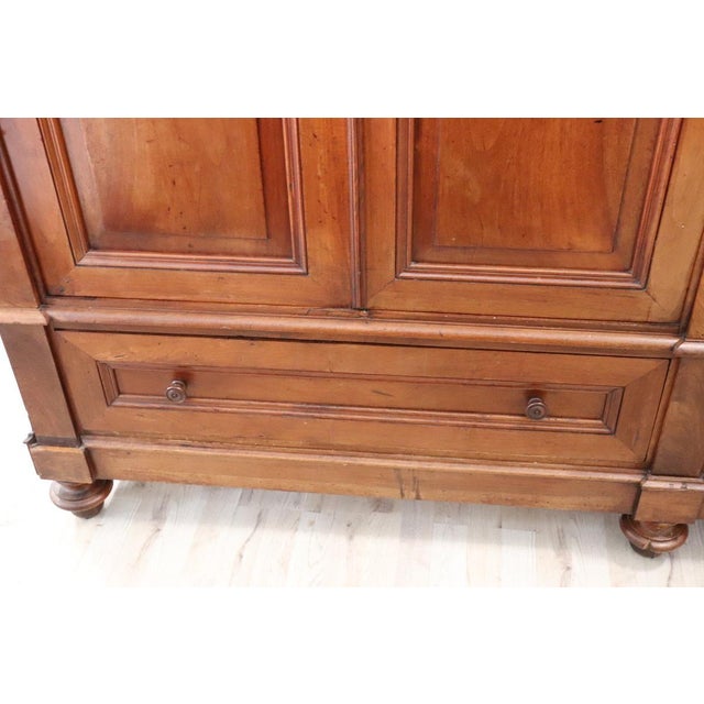 Large Antique Four-Door Wardrobe in Walnut, 1800s For Sale - Image 5 of 18