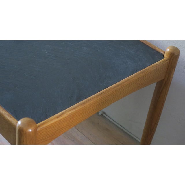 1960s Mid-Century Modern Slate and Oak Coffee Table by Eric Merthen, 1960s For Sale - Image 5 of 9