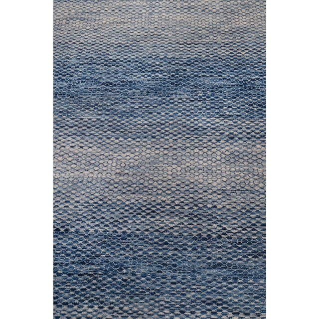 4' x 6' Savannah Hand Knotted Modern Blue Gray Wool & Silk Rug For Sale - Image 12 of 18