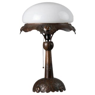 Swedish Art Nouveau Copper Table Lamp For Sale