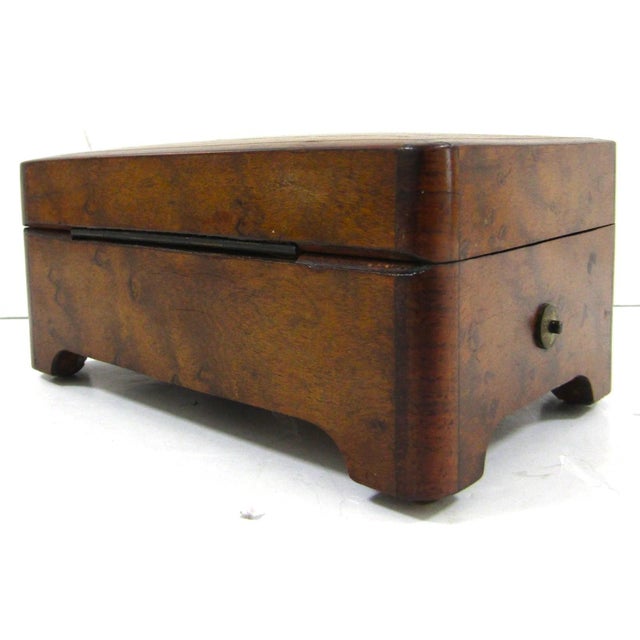 Antique 19th Century Swiss Cylinder 4 Song Wooden Marquetry Inlay Music Box For Sale In Miami - Image 6 of 15
