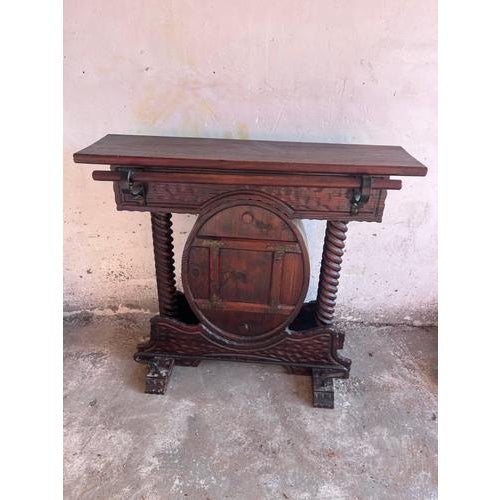 Rustic Brutalist Bar Cabinet For Sale - Image 9 of 9