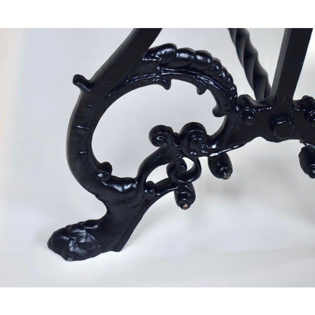 Antique Cast Iron Window Bench, Victorian, Ikat Upholstery, Usa For Sale - Image 11 of 11