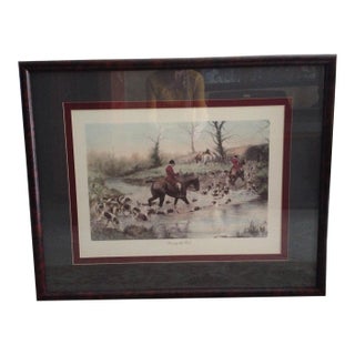 Print of Crossing the Ford by George Wright Framed/Signed For Sale