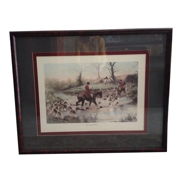 Print of Crossing the Ford by George Wright Framed/Signed For Sale